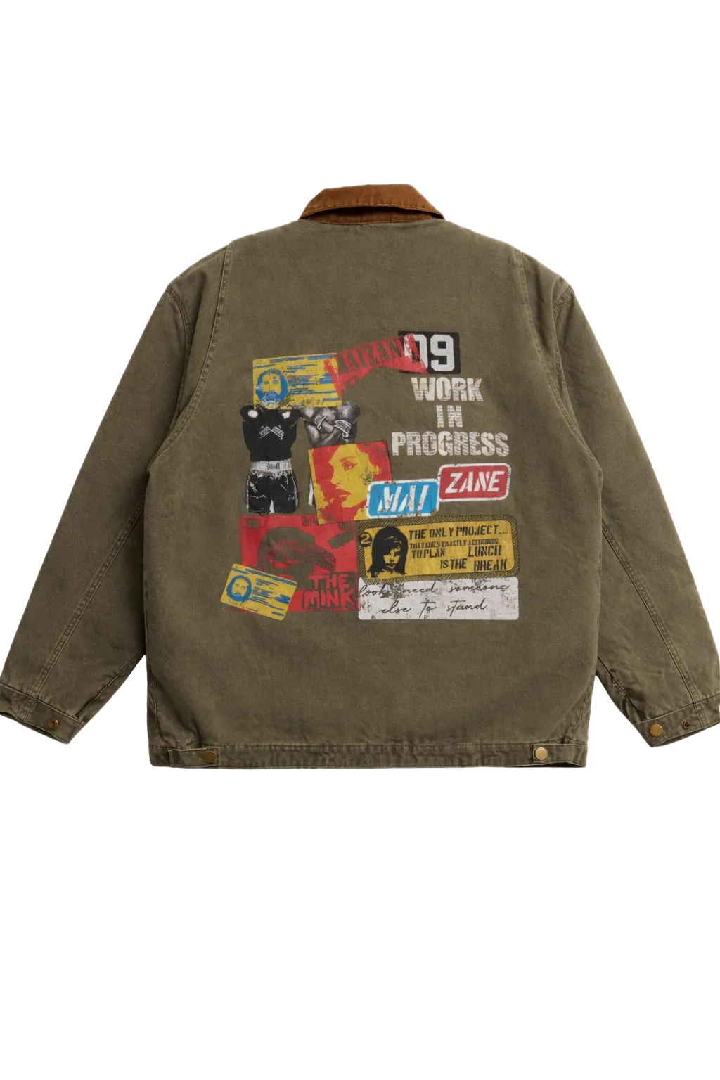British workwear canvas jacket — washed black colorway